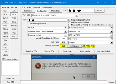 PCM_Config_write_VID-block_error.png (212.63 KiB) Zobrazeno 4660 x Dal jsem tu chybu a nastavení do jednoho obrázku ať to tady nezaplácávám